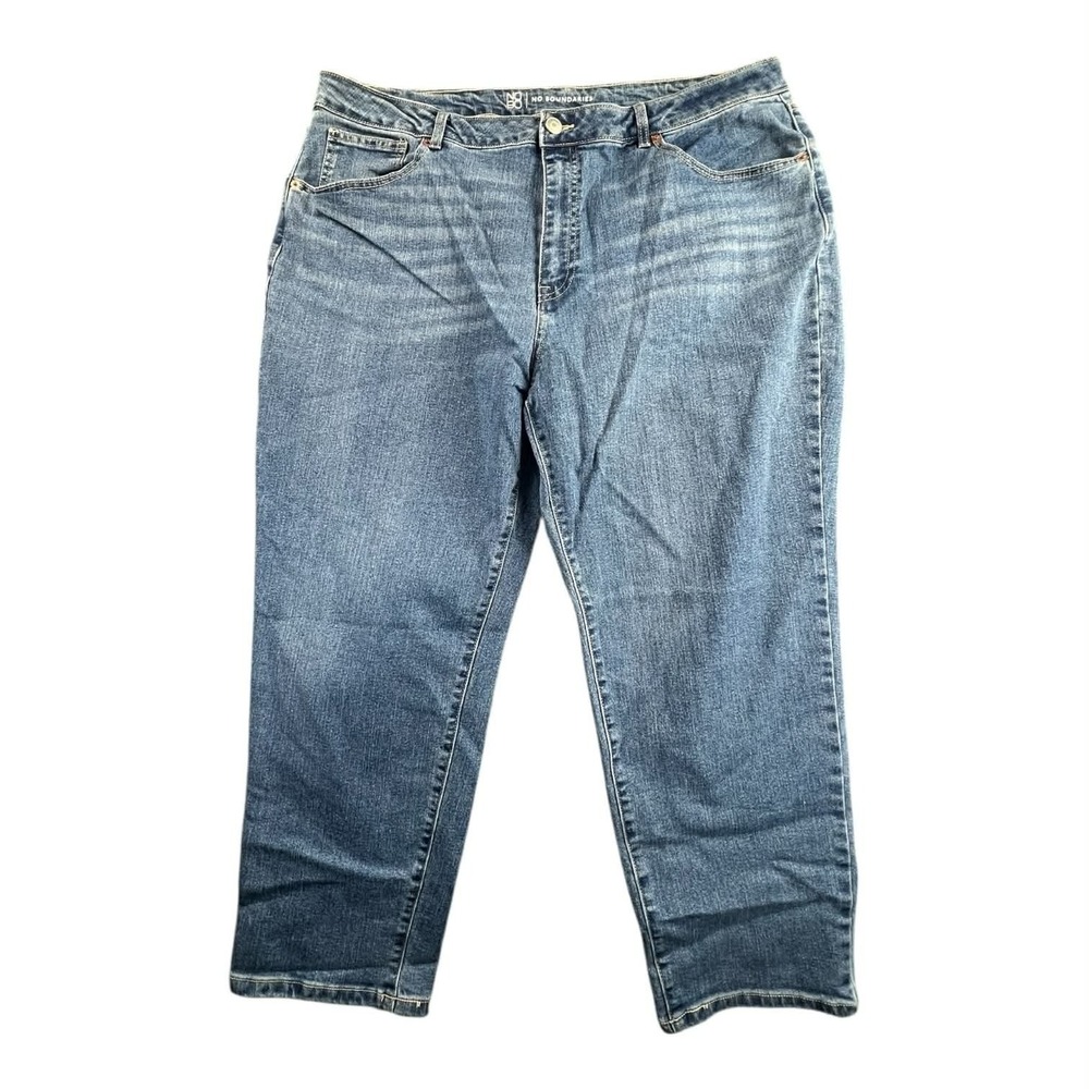No Boundaries Womens Jeans Size 21 Medium‎ Wash Straight Leg Denim